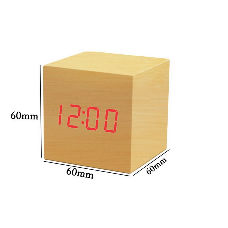 Neue Qualifizierte Digitale Holz LED Wecker Holz Retro Glow Uhr Desktop Tabelle Decor Voice Control Snooze Funktion Schreibtisch Werkzeuge: Grau
