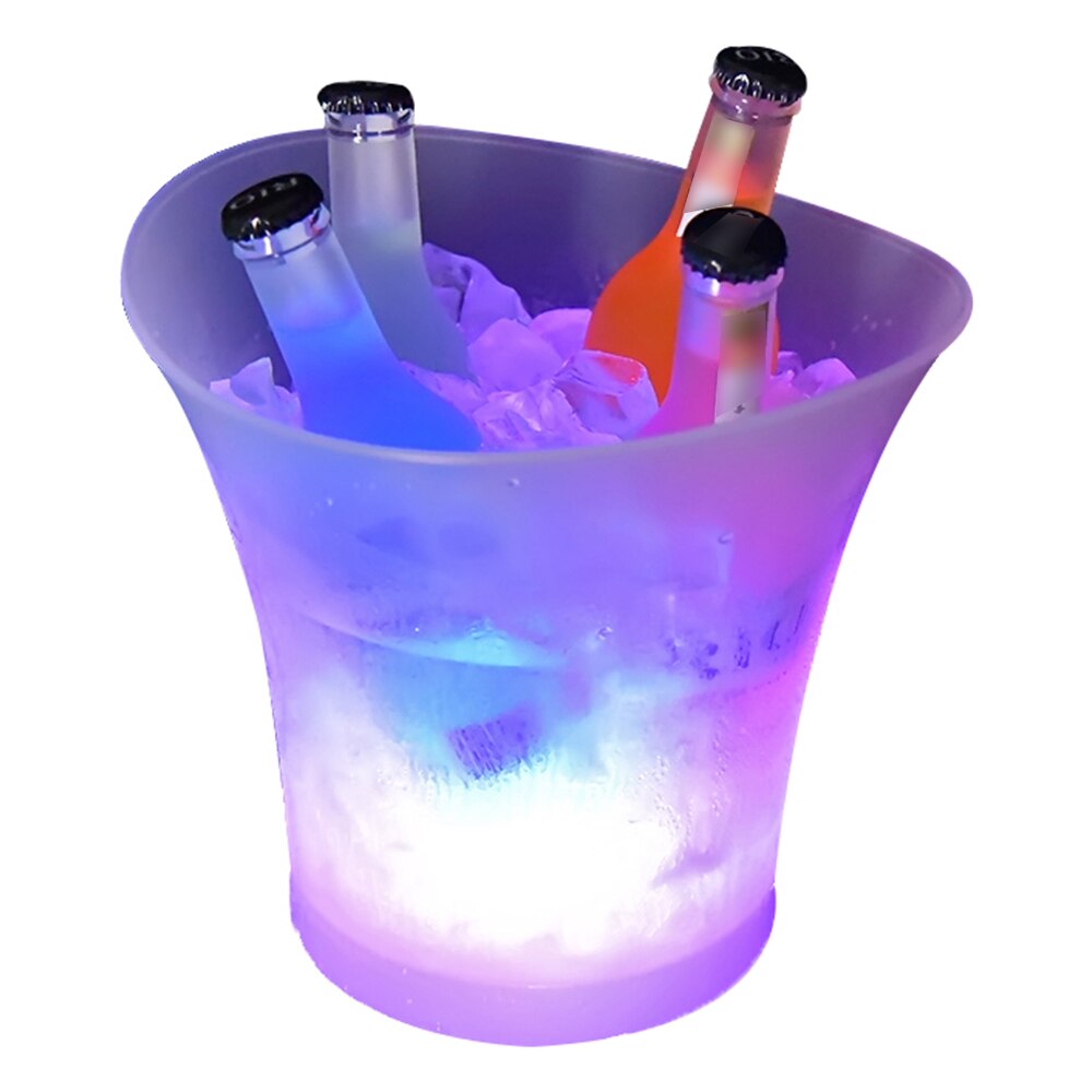 Seau à glace en plastique étanche, 5l, 7 couleurs, LED, pour Bars, boîtes de nuit, éclairage LED, seau à Champagne, bière, fête nocturne
