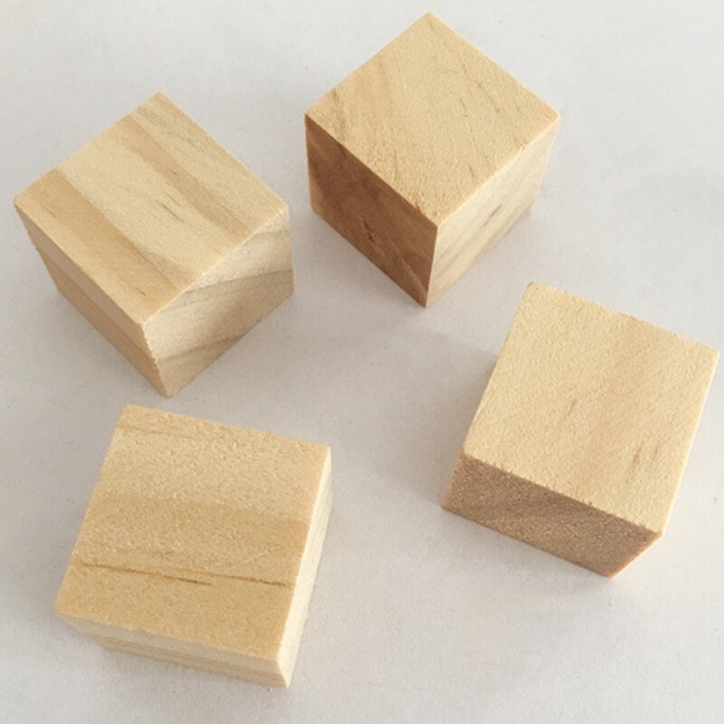 Bloques cuadrados de madera maciza para niños, juguetes educativos para edades tempranas, bloques de ensamblaje, adorno para manualidades, artesanía en madera