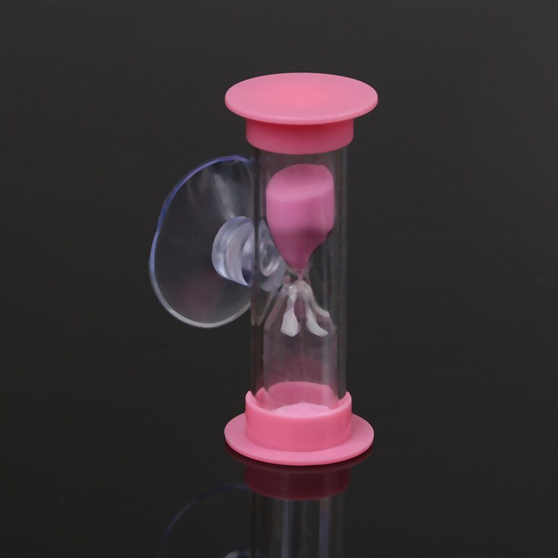 Timer per doccia da 3 minuti Timer per spazzolatura dei denti regali creativi forniture per bambini clessidra orologio da sabbia ventosa in plastica 7 colori: Colore rosa