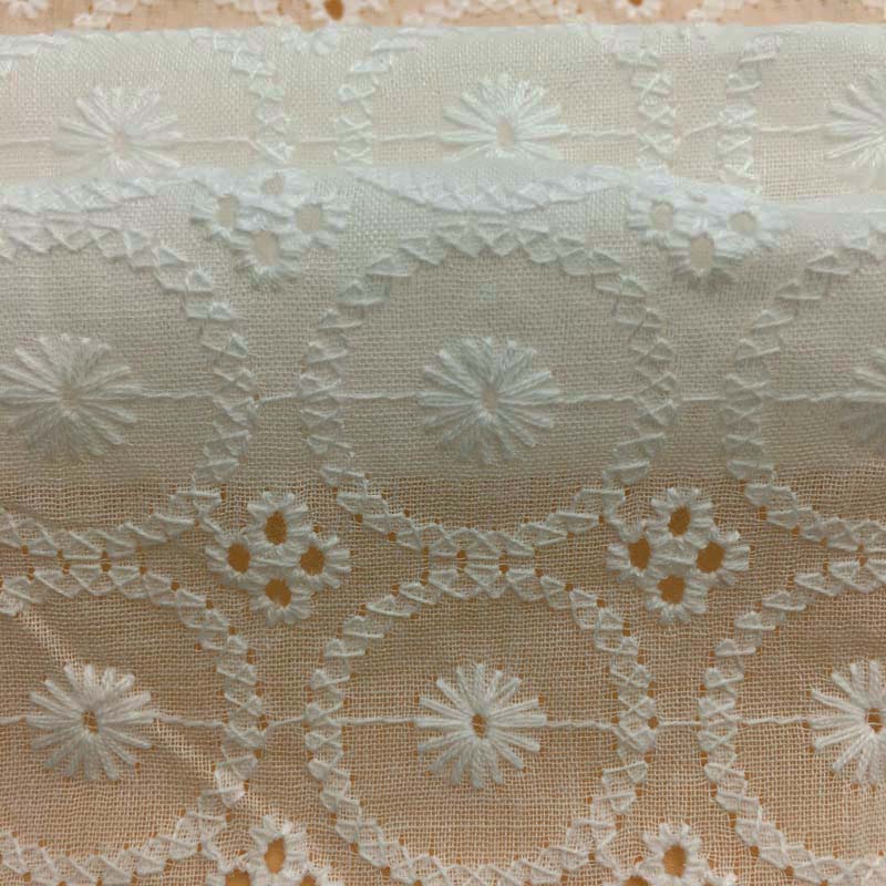 Summer Off White Swiss Cotton Voile Eyelet Lace Fabric for Dress,Diy Embroidered Apparel Patchwork Sewing Cloth,Width 130cm