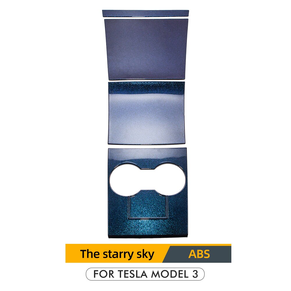 Heenvn Modely Model3 Beschermende Centrale Interieur Accessoires Voor Tesla Model 3 Carbon Fiber Abs Voor Tesla Model Y Auto Drie: Starry Sky Blue