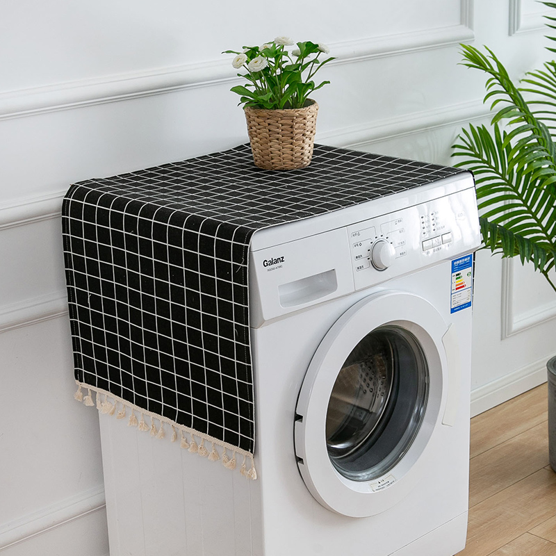 Waterproof Dustproof Cover Washing Machine Cover Drum Type Microwave Oven Cover Towel To Prevent Dust: light yellow / 190*300cm