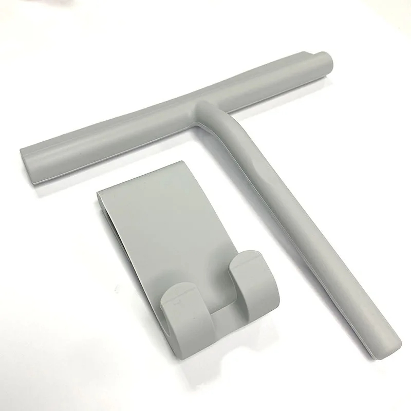 Bathroom Shower Squeegee Household Glass Wiper Window Mirror Silicone Scraper Shower Doors Hanging Squeegee Holder Cleaning Tool: Orange