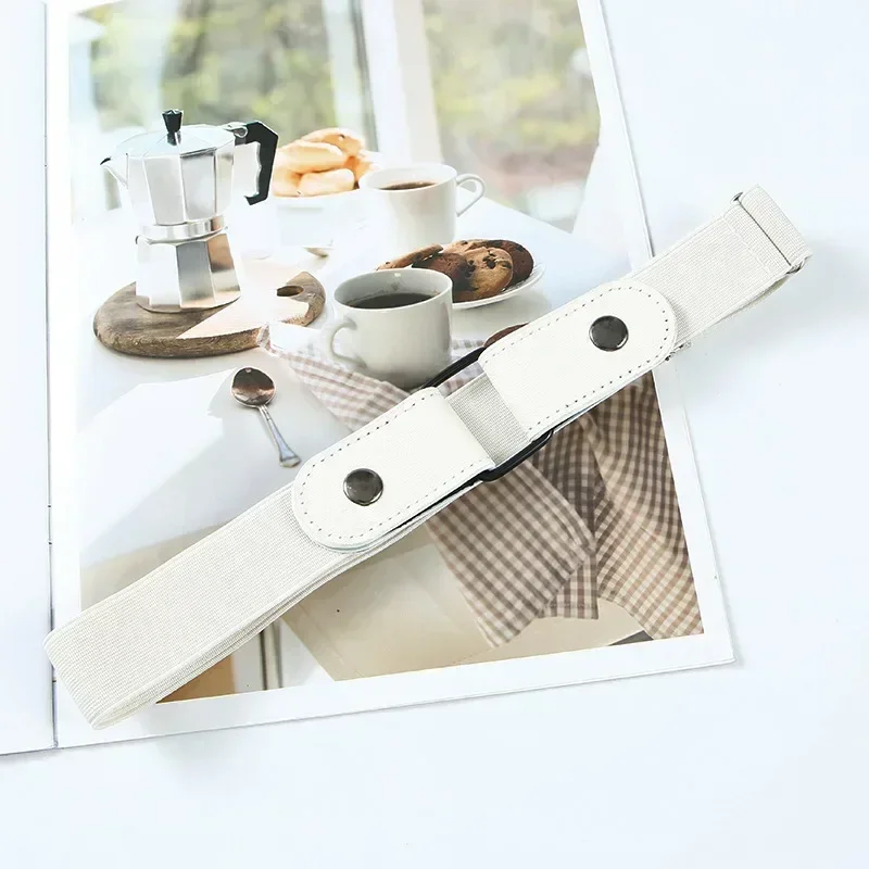 Elastischer Taillengürtel für Damen und Herren, verstellbar, ohne Schnalle, unsichtbares Stretchband für Jeans, Hosen, Röcke: YELLOW