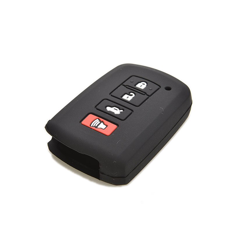Siliconen hoesje voor toyota camry rav 4 avalon afstandsbediening smart key 4 knoppen zwart