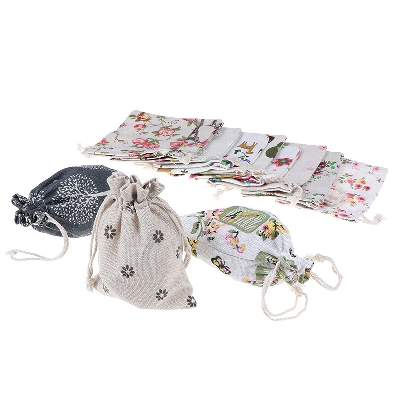 5 Stks/partij Mini Jute Trekkoord Jute Zakken Party Christmas Sieraden Zakjes Verpakking Zak Trekkoord Tassen Bags