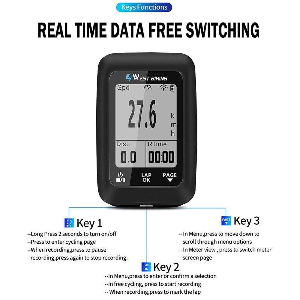 Bicycle Digital LCD Computer Bike GPS Code Table Micro-USB Bike Code Meter Multifunctional Luminous Cycling Wireles Speedometer