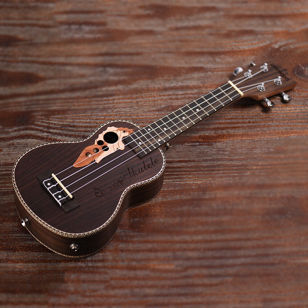 ammoon 21 Inch Rosewood Wood Ukulele Ukelele Uke with EQ 6.35mm Output 4 Nylon Strings Mini guitar Stringed instruments