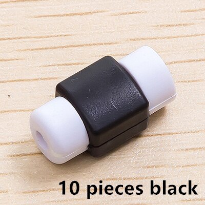 SIANCS Mini Cute USB Cable Protector 10PCS For iPhone5 6 6s 7 Plus 8 Cable Data Line Cord Protection Case Cable Winder Cover: black