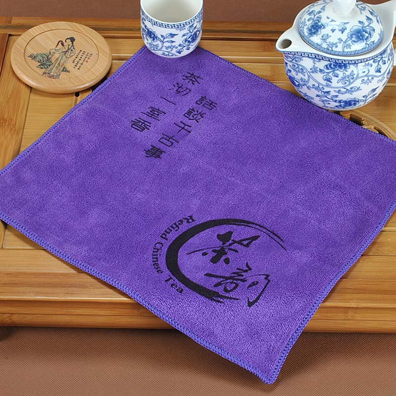 Tea Cloth Absorbent Strong Tea Napkins Tea Set Accessories Nice Tea Towels 1 PCS Fiber 30*30cm: Purple