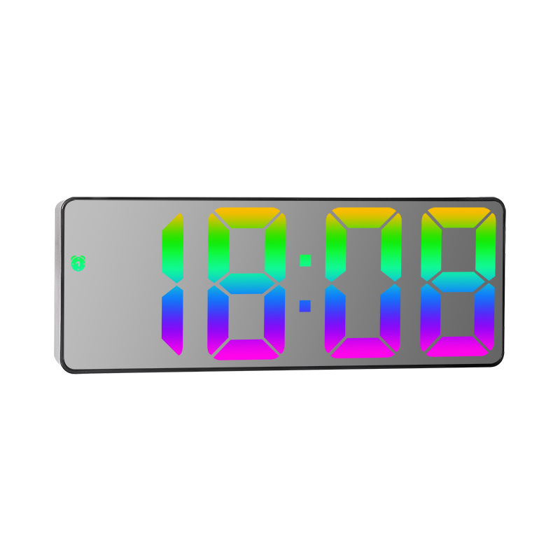 Reloj despertador Digital a Color con Control de voz, indicador de fecha y temperatura, modo nocturno, reloj de mesa con repetición, función antidisturbios, reloj LED de 12/24H: Verde