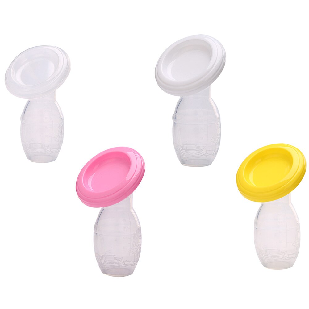 Manual Baby Breast Pump Silicone Milk Collector with Lid Breastfeeding Tool Easy To Use Food-Grade Silicone Safe Breast Pump