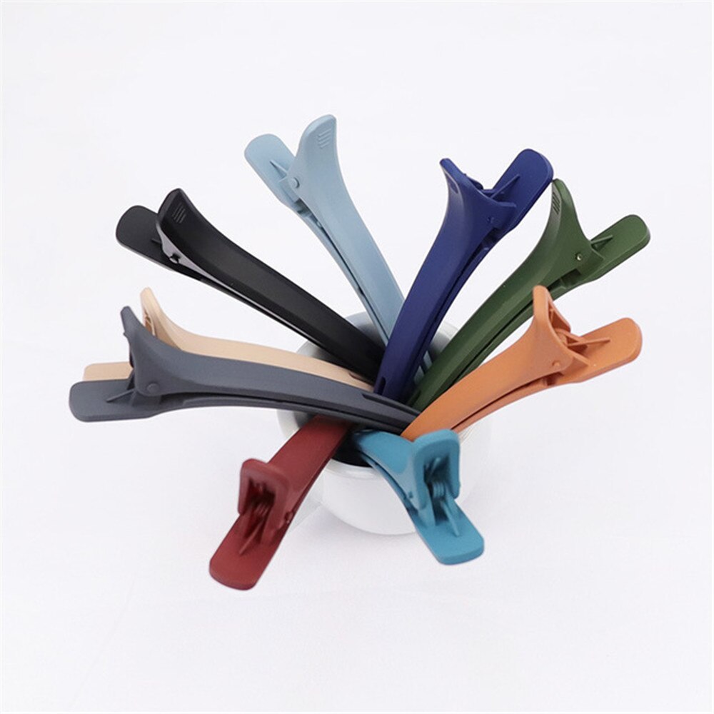 Pinza de pico de pato esmerilado grande, 9 colores opcional, horquilla de plástico a presión para mujeres y niñas, herramientas sencillas de estilismo para el cabello, 1 Uds.