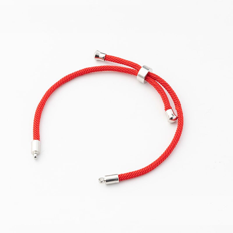 5 stk/parti 3mm svart rødt tau tilbehør justerbar lenke kjede for gjør-det-selv-koblinger sjarm armbånd smykkefremstilling: Rød og hvit k