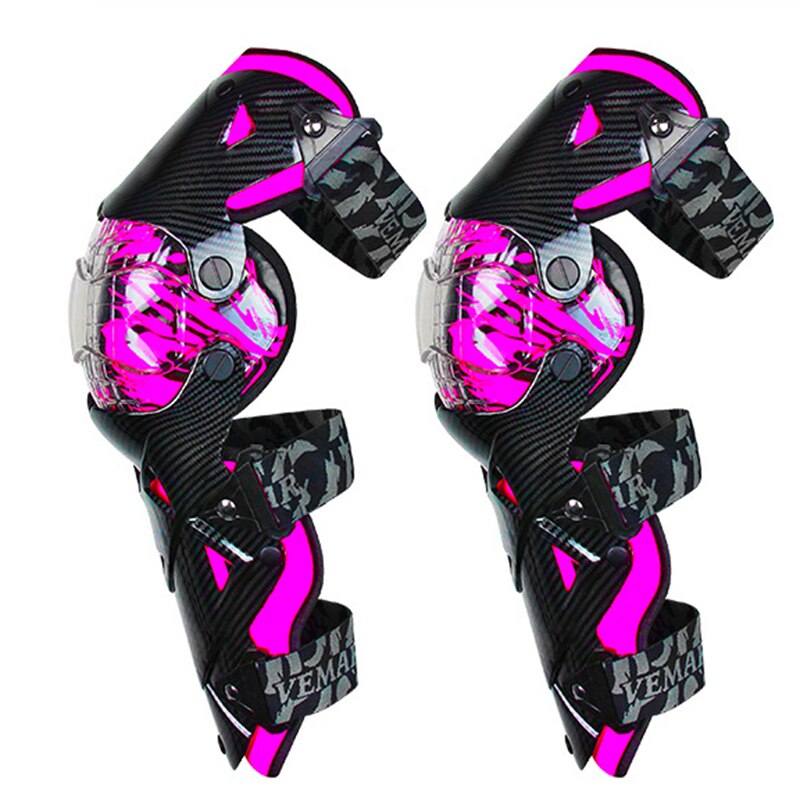 Vemar-joelheira para motocicleta, protetor de joelho para adultos, corrida de motocross, equipamento de proteção para pilotar, segurança para moto: E-18-Rose Red