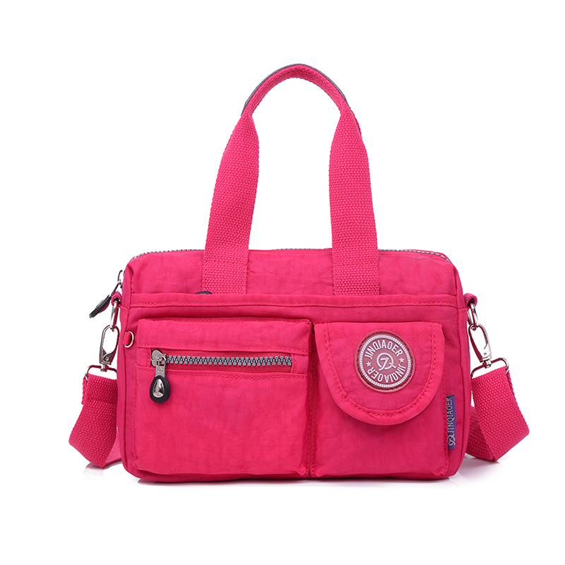 Lässige, wasserdichte umhängetasche aus nylon, größe  #9819: Rosa