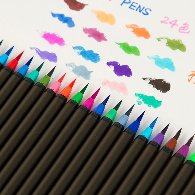 12Stck Aquarell Pinsel Marker Stift Kunst Filz Maler Kalligraphie Schule Kunst Liefert Schriftzug Färbung Pinsel Stifte setzt