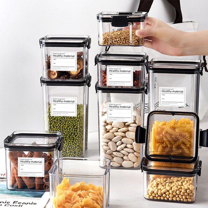 Contenedor de almacenamiento de cocina para aperitivos, gran capacidad, caja de almacenamiento para nueces de Pasta, refrigerador, organizador ordenado