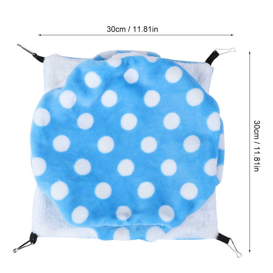 Hamster Hangmat Warm Kleine Dier Winter Hangmat Drie Lagen Suiker Slides Cavia Opknoping Bed Blauw Flanel Hamster Hamster