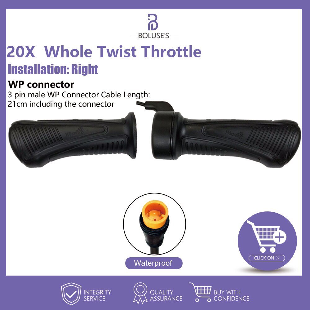Wuxing 130X 108X 300X 21X Thumb Throttle 76X 20X Half FullTwist Throttle eBike Accelerator Electric Bike Accessories: 20X Full Waterproof