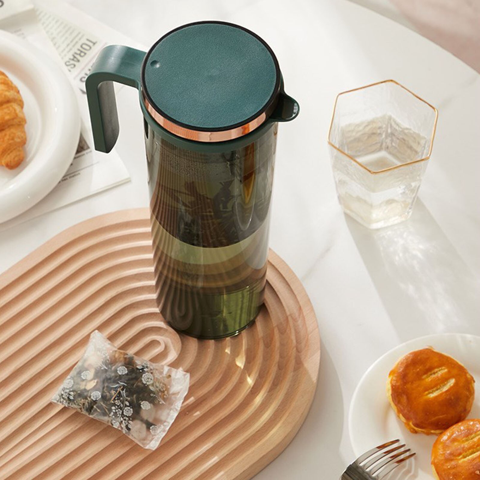 2.5L Cold Water Bottle Kitchen Kettle Jars With Filter Water Pitcher Coffee Tea Pot Transparent Decanter Jug