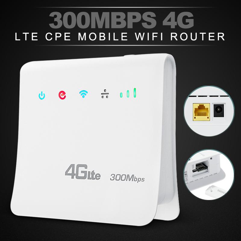 300Mbps Wifi Routers 4G Lte Cpe Mobiele Router Met Lan-poort Ondersteuning Sim-kaart Draagbare Draadloze Wifi Router-Eu Plug