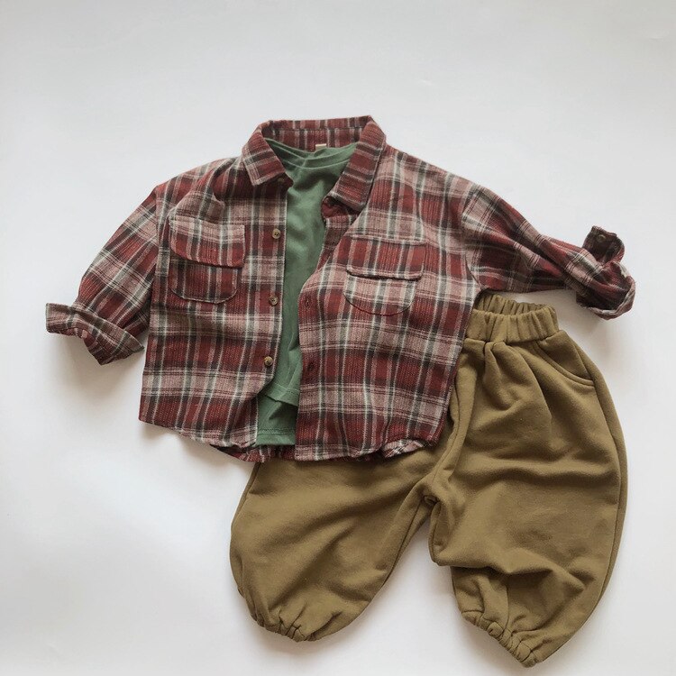 Korean Toddler Kids Blouse Autumn Boys Shirt Mori Kids Clothings