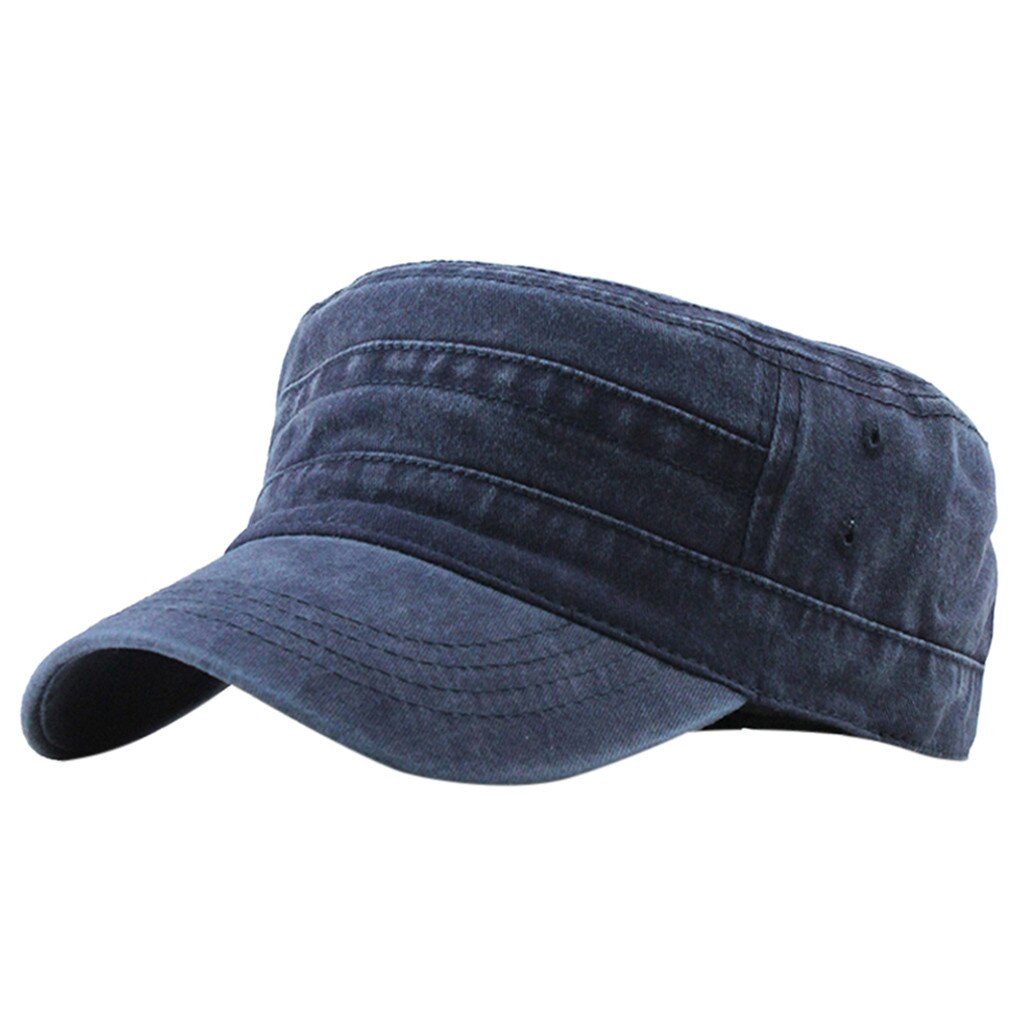 25#  unisex-sonnenschutz-freizeitmützen aus baumwolle, denim-soldatenmützen, schirmmützen, einfarbige flache kappen, verstellbare, taillierte vintage-kappen, sonnenschutz