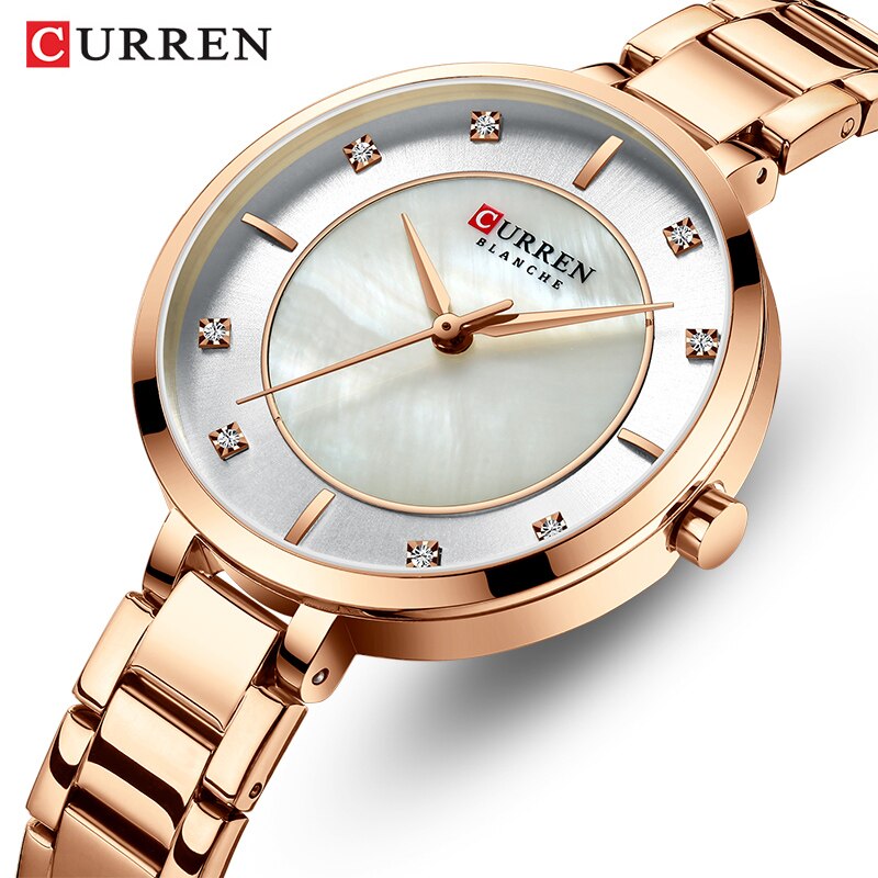 Vrouw Horloges Rose Curren Top Luxe Horloge Vrouwen Quartz Waterdichte vrouwen Horloge Dames Meisjes Horloges Klok