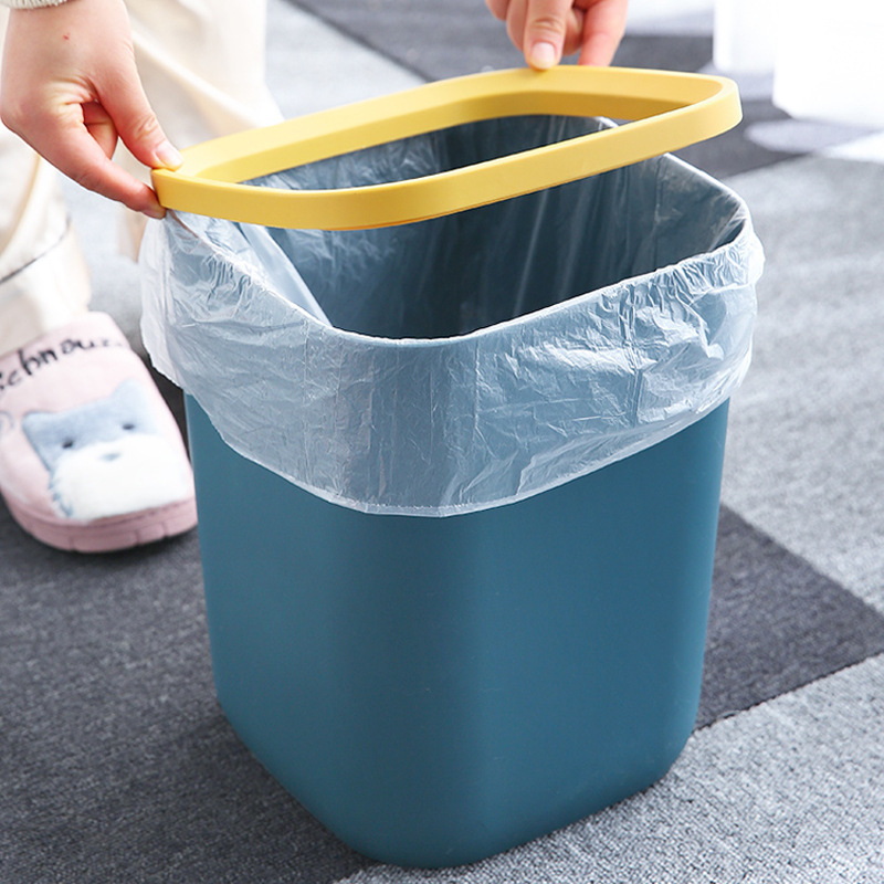 Kreatives Zuhause Kunststoff Mülleimer Küche Bad WC Mülleimer Wohnzimmer ohne Deckel Mülleimer nordischen Mülleimer 10l 12l
