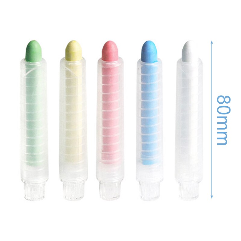 FUGLUS 12 Stück Staubfreie Kreide - Drehbare Farbkreide Abwaschbar 7.5cm