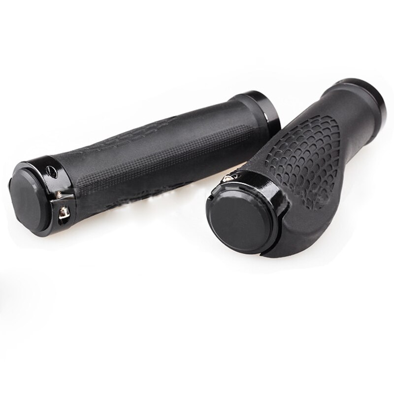Ergonomic MTB Road Bicycle Grips Cycling Skid-Proof Grips Anti-Skid Rubber Mountain Bike Lock On Bicycle Handlebars SEC88: Black