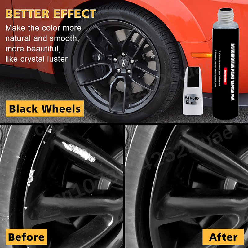 Automotive Wheel Touch-Up Pen Verfreparatiepen Glanzend Zwart Mat Zwart Zilver Grijs Automotive Paint Care Accessoires