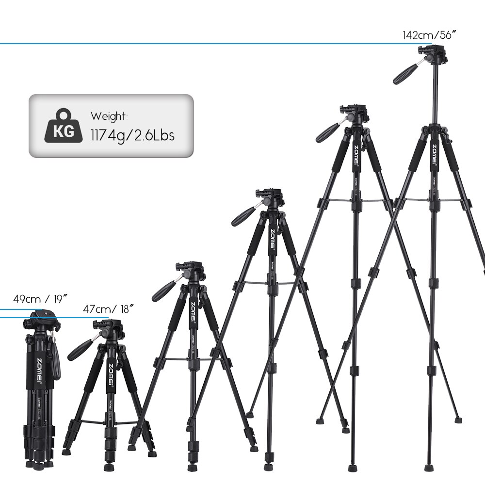 ZOMEI – trépied d&#39;appareil photo numérique Portable de voyage , en aluminium, avec tête panoramique, pour Canon, Nikon, Sony, SLR, DSLR, Q111, en Stock