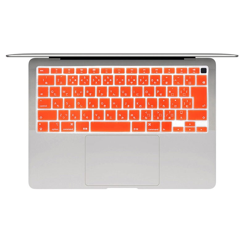 HRH japoński język silikonowa klawiatura skóry pokrywa Protector dla MacBook najnowszy Air 13 Touch ID A2179 (wydanie 2020) wersja JP: Orange
