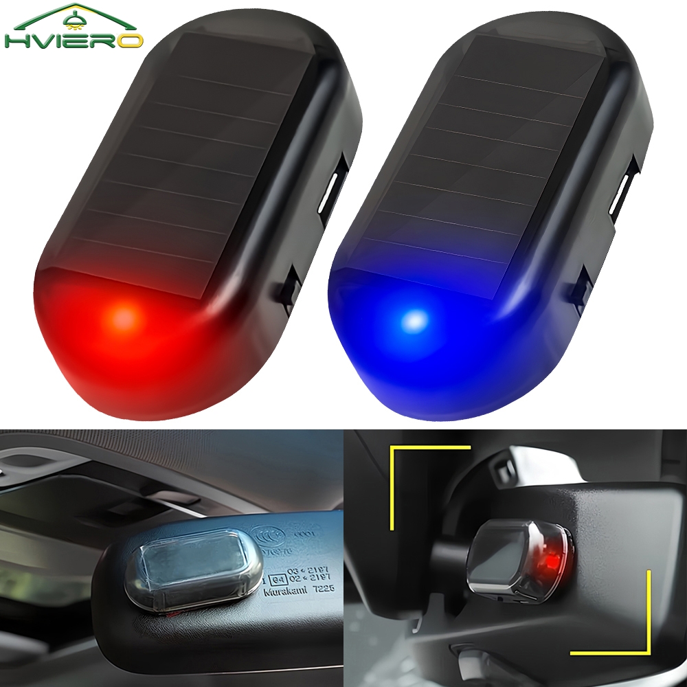 1 Stuks Auto Nep Beveiliging Licht Zonne-energie Gesimuleerde Dummy Alarm Draadloze Waarschuwing Anti Diefstal Voorzichtigheid Lamp Led Knippert Imitatie