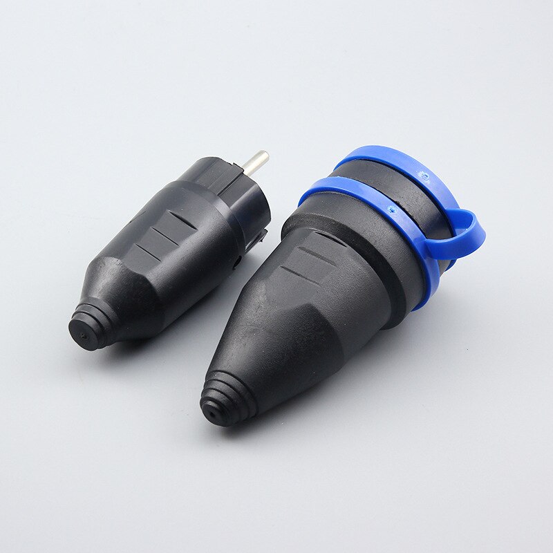 Outdoor Waterproof Electrical Plug Socket - 16A 250V IP44 Rated, PVC & Copper, Overload Protection