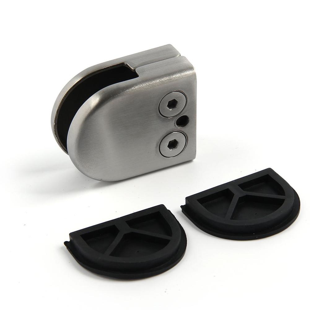 Glass Clamp Stainless Steel Clip Flat Back Bracket for Balustrade 6-12MM Glass Holder