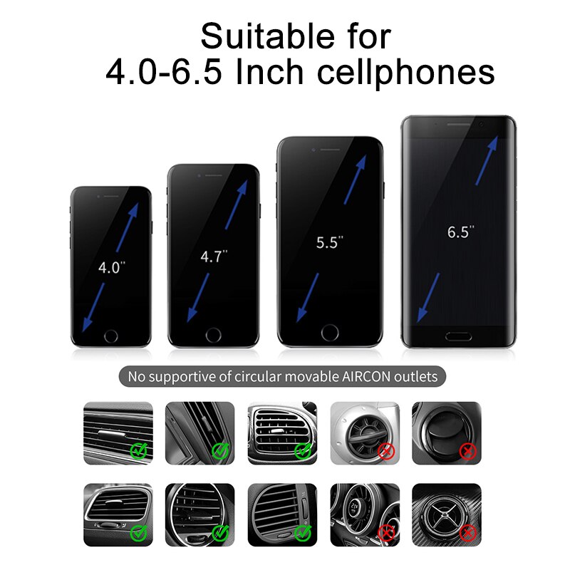 Baseus Auto Telefoon Houder 360 Graden Air Vent Car Mount Houder Stand voor iPhone X 7 Samsung voor Mobiele Mobiele telefoon Magnetische Houder