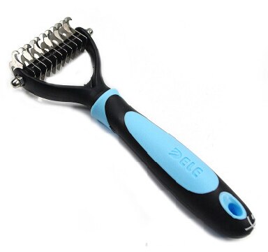 PipiFren Hond Brush Grooming Haar Borstel Voor Katten Gelikter Hark Huisdieren Zelfreinigende Douche Lang Haar honden borstel brosse chien: Sky Blue