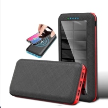 Qi Draadloze 80000Mah Solar Power Bank Outdoor Oplader Draagbare 3USB Telefoon Oplader Voor Xiaomi Samsung Iphone Power Bank