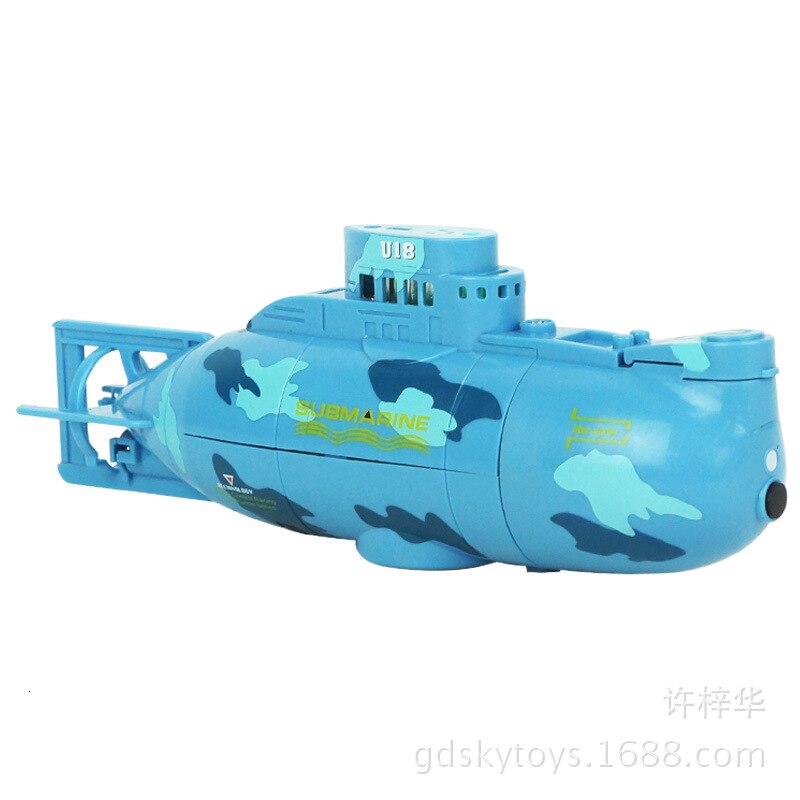 Skabe legetøj 3311 6ch speed radio fjernbetjening ubåd elektrisk mini rc ubåd børn legetøj til børn: Blå