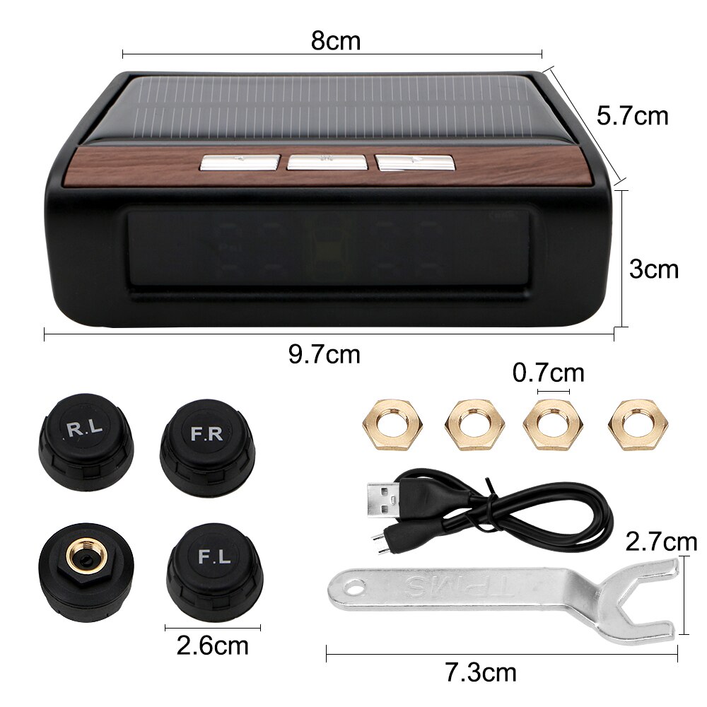 LEEPEE Digital LCD Display Tyre Pressure Monitoring System Auto Care Security Alarm Monitor Intelligent Tire Temperature Warning