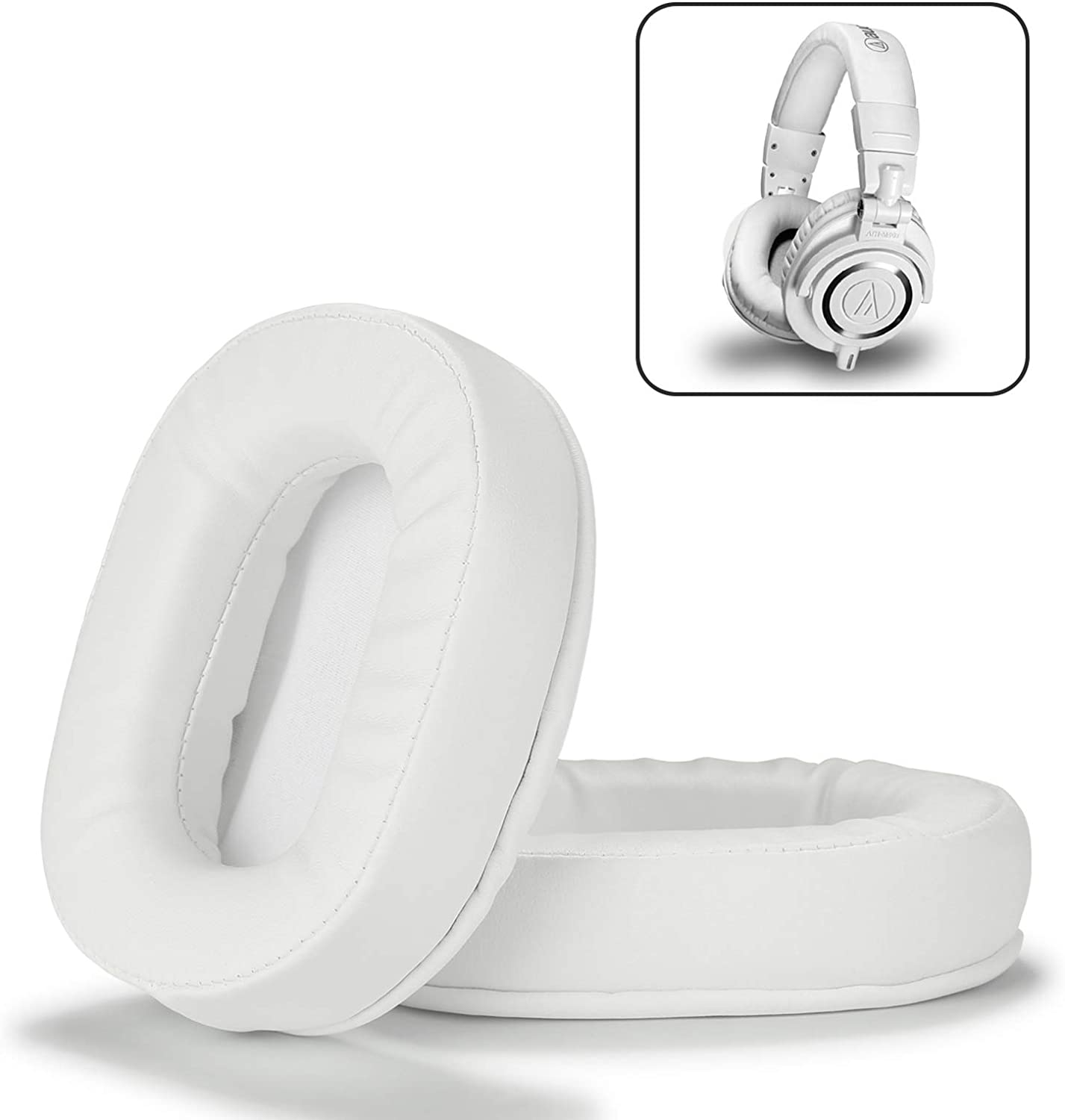Almohadillas de repuesto para auriculares, para Audio TECHNIC ATH - MSR7 - M50x - M40x - M30x - M70x/ Sony MDR 7506 - V6 - V7: Blanco