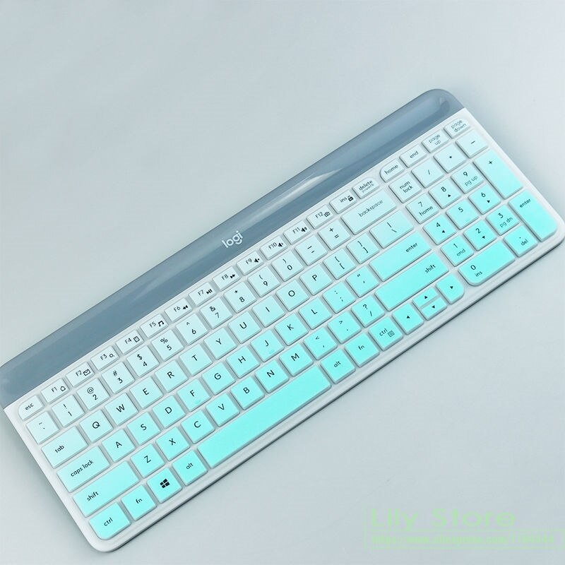 Voor Logitech MK470 Slanke Draadloze Toetsenbord Siliconen Stofdicht Draadloze Desktop Toetsenbord Cover Protector Mk 470 Dust Skin Film: fademint