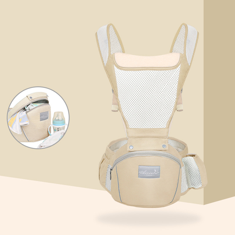 2022 0-48 Month Ergonomic Baby Carrier Infant Baby Hipseat Carrier 3 In 1 Front Facing Ergonomic Kangaroo Baby Wrap Sling: golden 353