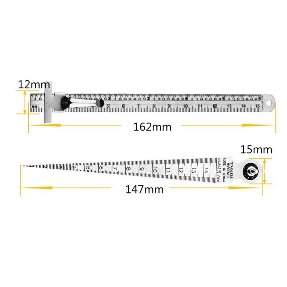 Règle conique à cale en acier inoxydable, jauge de profondeur d'inspection Portable pour la mesure de la céramique