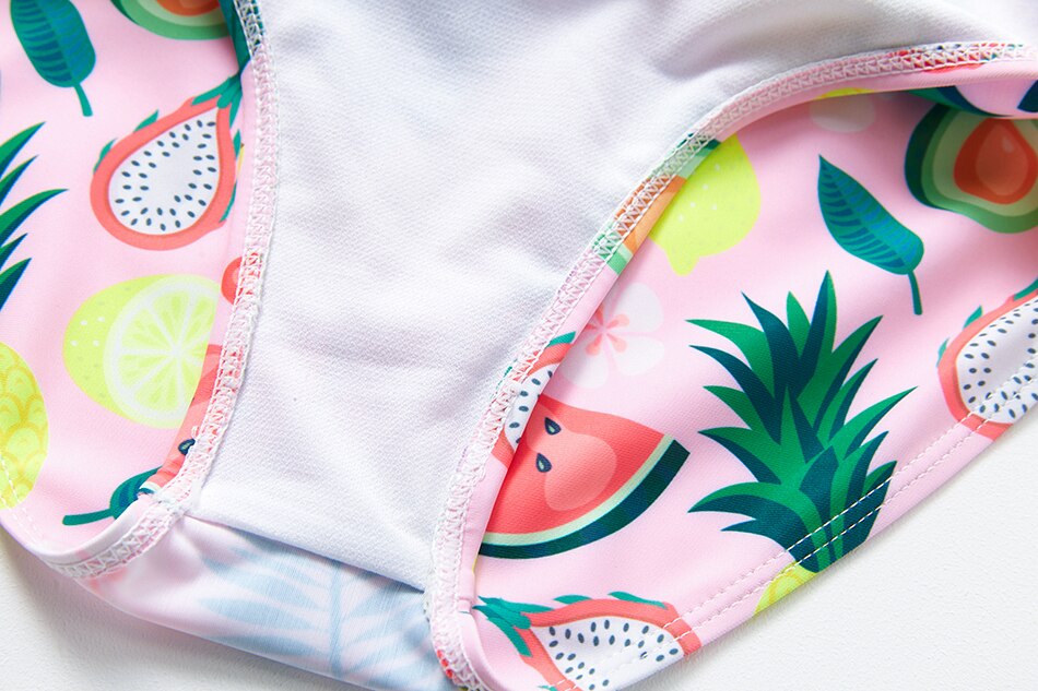 Bañador de una pieza para niños de 2 a 9 años, traje de baño de fruta y sandía, ropa de playa de verano para niñas, novedad de