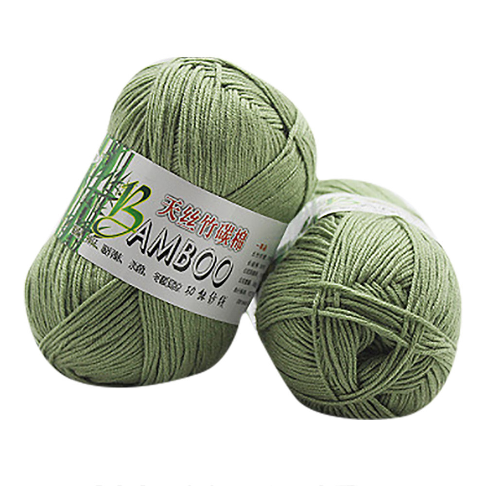 Bambou coton doux naturel tricot Crochet tricots laine fil doux pour tricoter à la main 30% coton 70% bambou Fiber 50g A20: A
